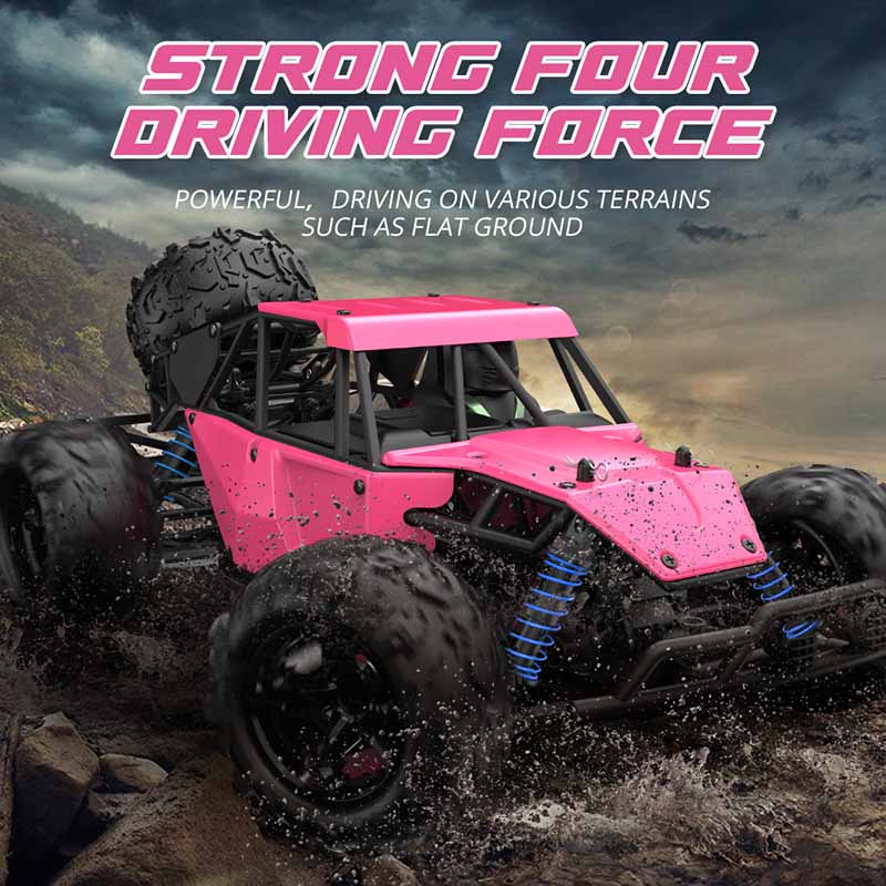 RC Car Pink 1:18 Full-Scale High-Speed Car Off-Road Climbing 4WD Waterproof drift RC Car FUNYAT