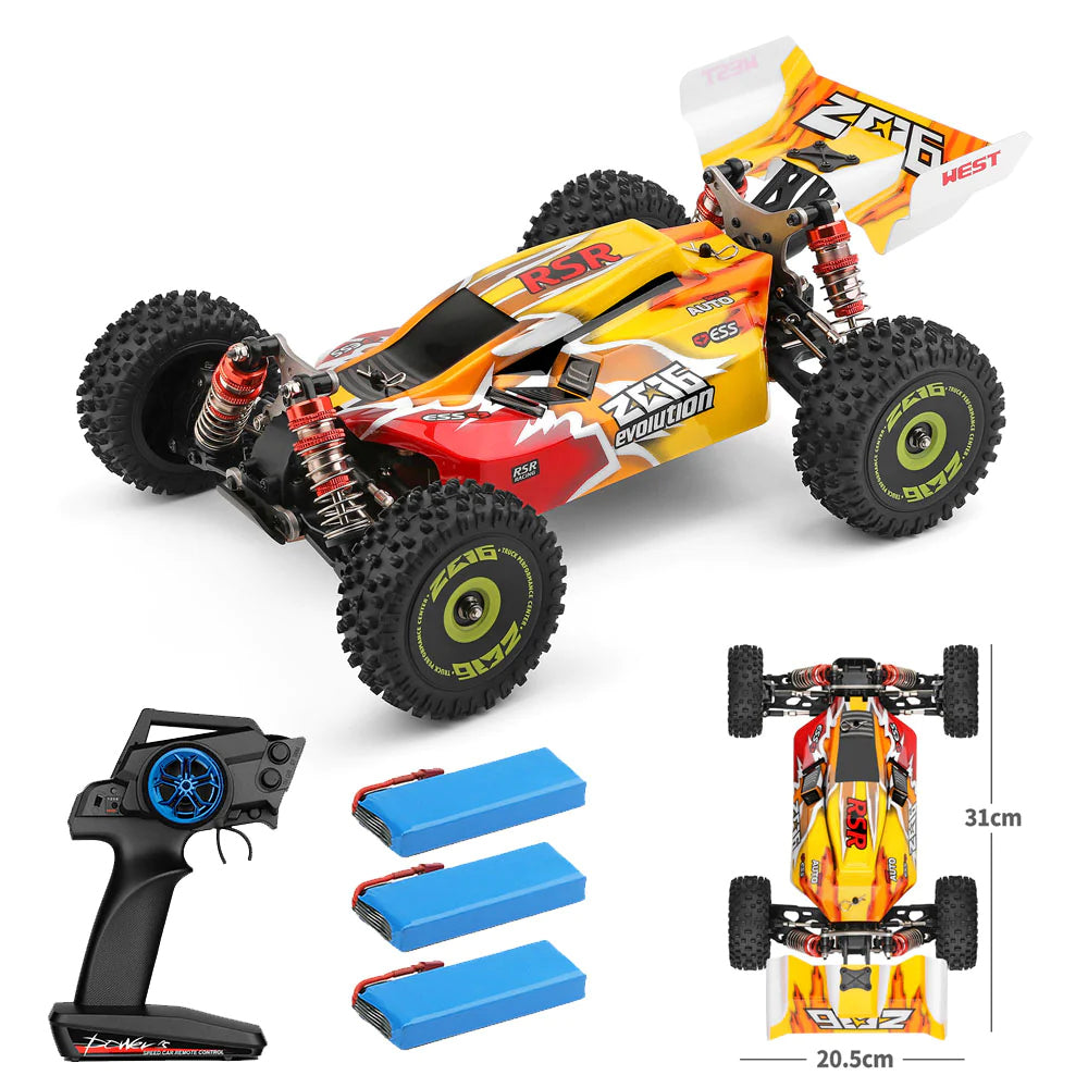 RC Car Wltoys 144010 4WD Brushless Racing 1/14 2.4G High Speed 75km/h Metal Chassis Off-road Drift Car