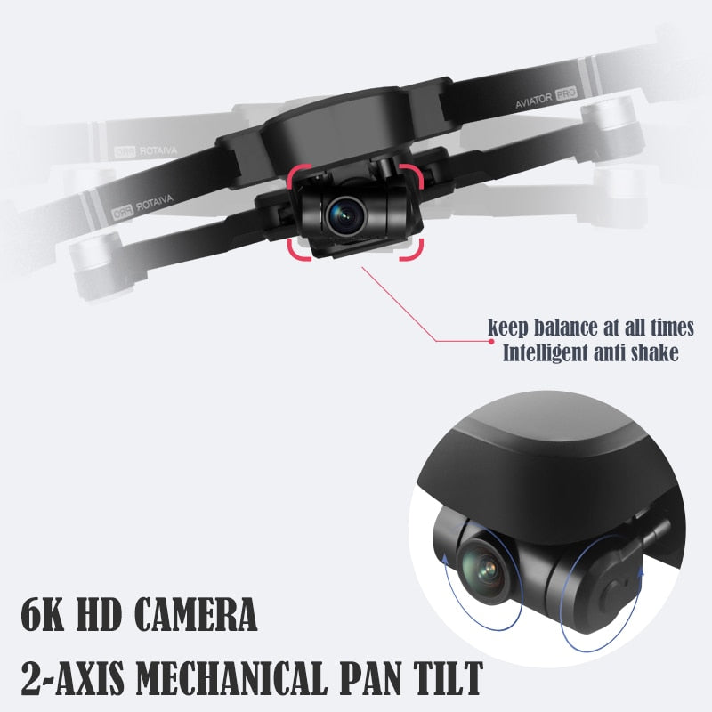 RC Drone 2-Axis Gimbal Aviator Pro 6K HD Camera GPS 5G WIFI Brushless Motor Quadcopter