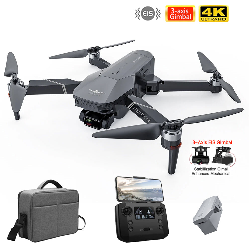 RC Drone KF101 3-Axis EIS Gimbal 1.2KM GPS 5G WiFi 4K HD ESC Camera Brushless Foldable Quadcopter