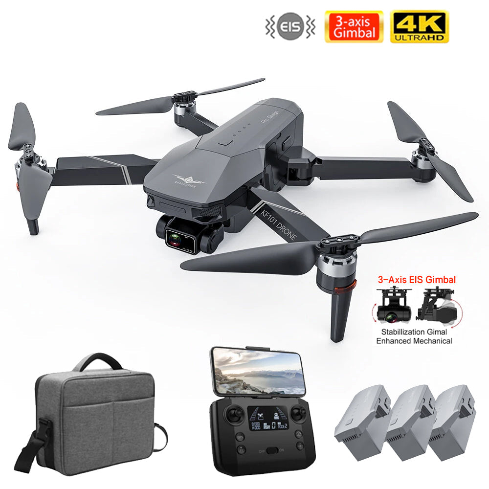 RC Drone KF101 3-Axis EIS Gimbal 1.2KM GPS 5G WiFi 4K HD ESC Camera Brushless Foldable Quadcopter FUNYAT