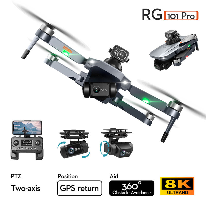 RC Drone RG101 PRO 2-Axis Mechanical Gimbal Obstacle Avoidance 8K ESC Camera 5G WIFI GPS Brushless Quadcopter