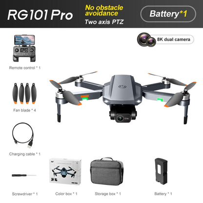 RC Drone RG101 PRO 2-Axis Mechanical Gimbal Obstacle Avoidance 8K ESC Camera 5G WIFI GPS Brushless Quadcopter