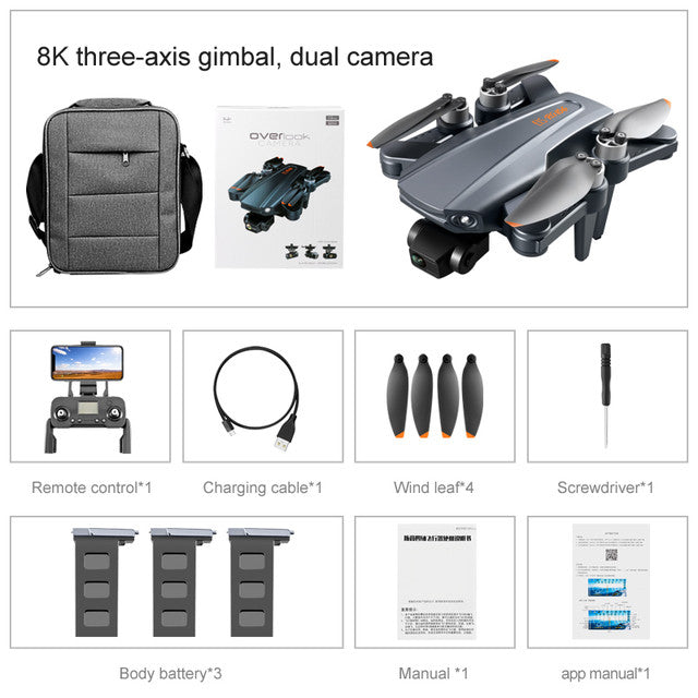 RC Drone RG106 PRO 3-Axis Mechanical Gimbal Obstacle Avoidance 5G WIFI 1KM FPV GPS 8K ESC Camera Brushless Quadcopter