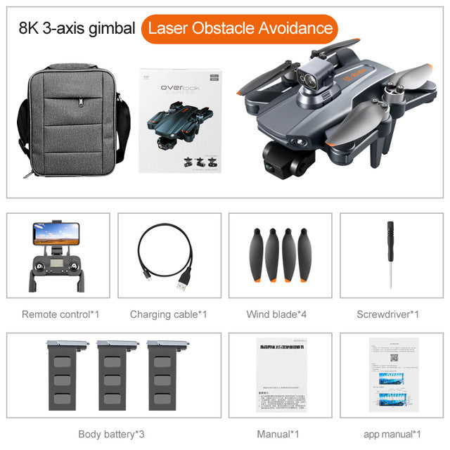 RC Drone RG106 PRO 3-Axis Mechanical Gimbal Obstacle Avoidance 5G WIFI 1KM FPV GPS 8K ESC Camera Brushless Quadcopter