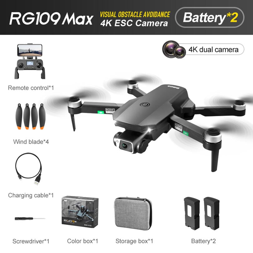 RC Drone RG109 MAX 4K HD Dual Camera GPS 5G WiFi Brushless Motor 360 ° Laser Obstacle Avoidance Quadcopter