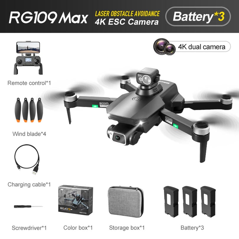 RC Drone RG109 MAX 4K HD Dual Camera GPS 5G WiFi Brushless Motor 360 ° Laser Obstacle Avoidance Quadcopter