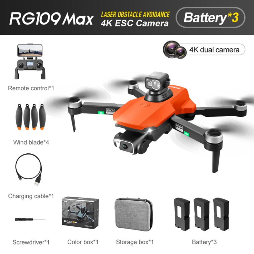 RC Drone RG109 MAX 4K HD Dual Camera GPS 5G WiFi Brushless Motor 360 ° Laser Obstacle Avoidance Quadcopter