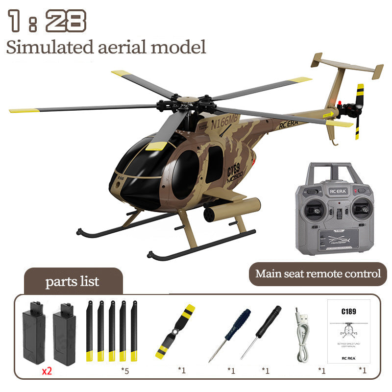 RCERA C189 MD500 Bird RC Helicopter 1:28 TUSK Dual Brushless Simulation 6-Axis Gyro Barometric Altitude Hold Helicopter Toys