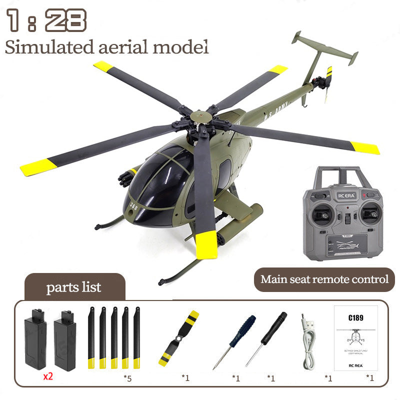 RC ERA C189 Bird 1:28 TUSK MD500 Dual Brushless Simulation 6-Axis Gyro Barometric Altitude Hold Helicopter Toys