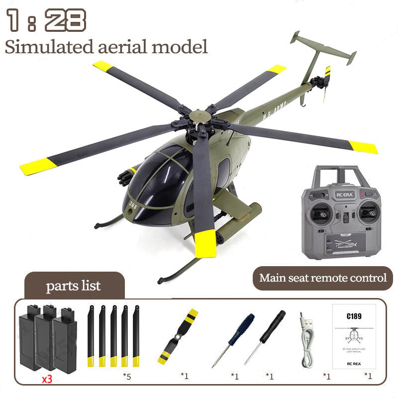 RCERA C189 MD500 Bird RC Helicopter 1:28 TUSK Dual Brushless Simulation 6-Axis Gyro Barometric Altitude Hold Helicopter Toys