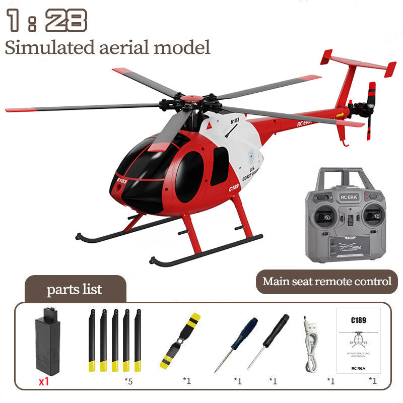 RCERA C189 MD500 Bird RC Helicopter 1:28 TUSK Dual Brushless Simulation 6-Axis Gyro Barometric Altitude Hold Helicopter Toys