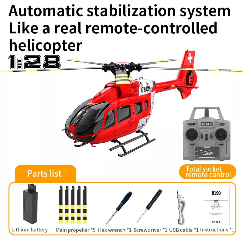 RC ERA C190 H145 RC Helicopter 6CH 6-Axis optical flow positioning Air pressure fixed altitude 1:28 true ducted Helicopter