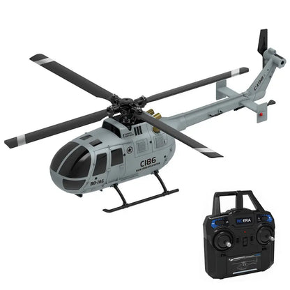 RCERA C186 2.4G 4CH 6-Axis Gyro Air Pressure Altitude Hold 4-Propeller Flybarless RC Helicopter RTF Grey - RC Helicopter | FUNYAT