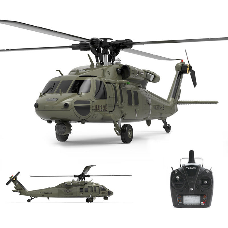 YXZNRC UH60 Black Hawk F09 1:47 Scale 6-Axis Gyroscope 6CH Brushless Flybarless 6G/3D Aerobatic Professional RC Helicopter