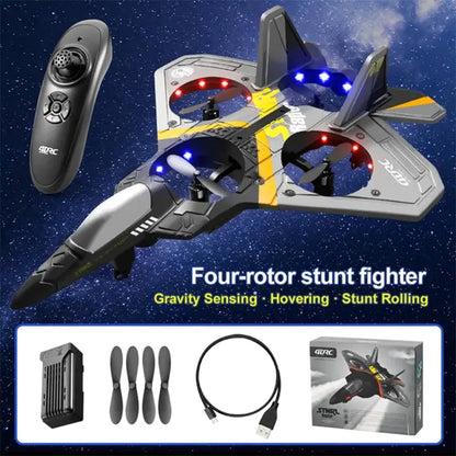 RC Plane V17 Gravity Sensing Aircraft Glider RC Helicopter EPP Foam Toys Grey 1 Battery - rc airplane | FUNYAT