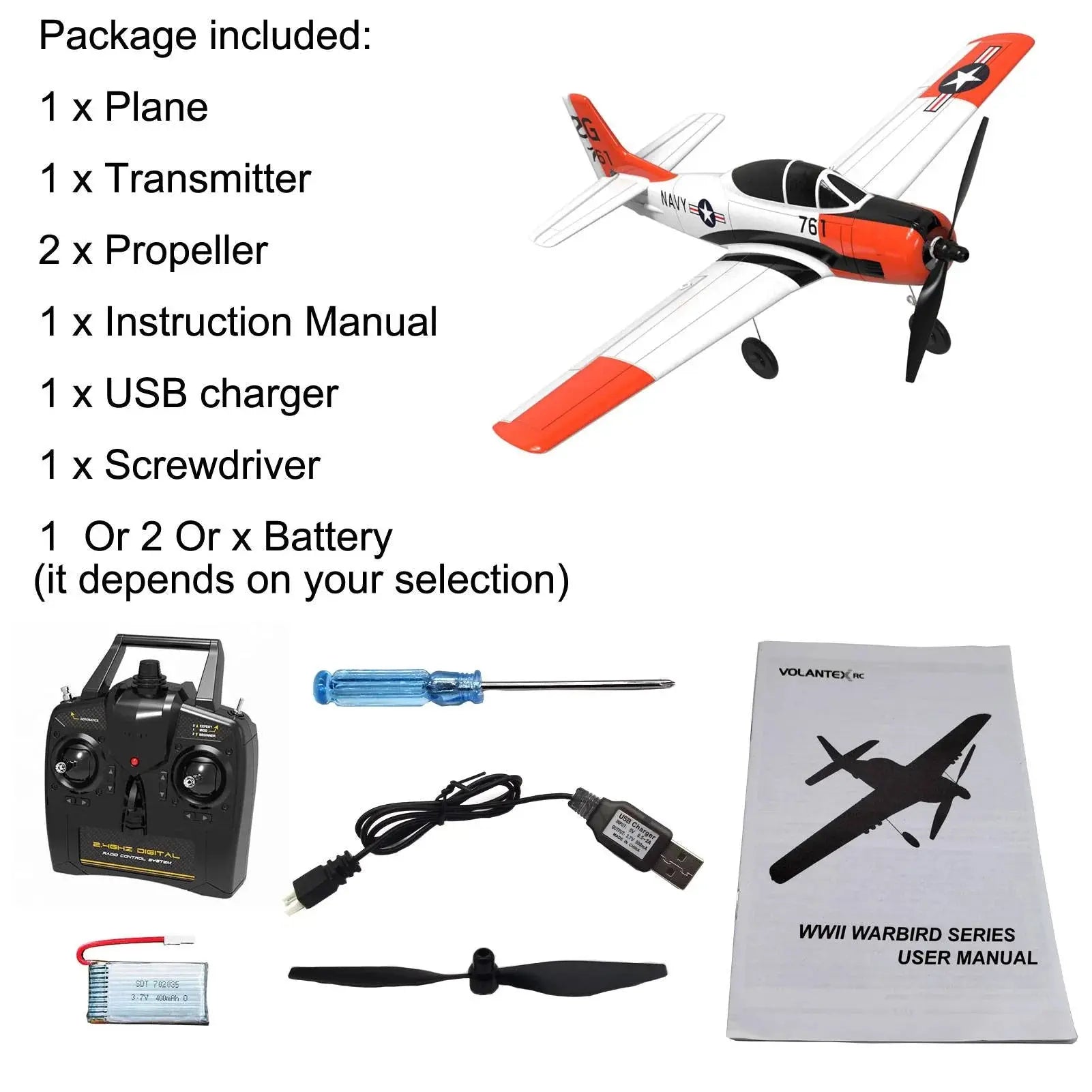 RC Plane Volantex T28 2.4GHz 4CH 6 Axis One Key U Turn Aerobatic Xpilo