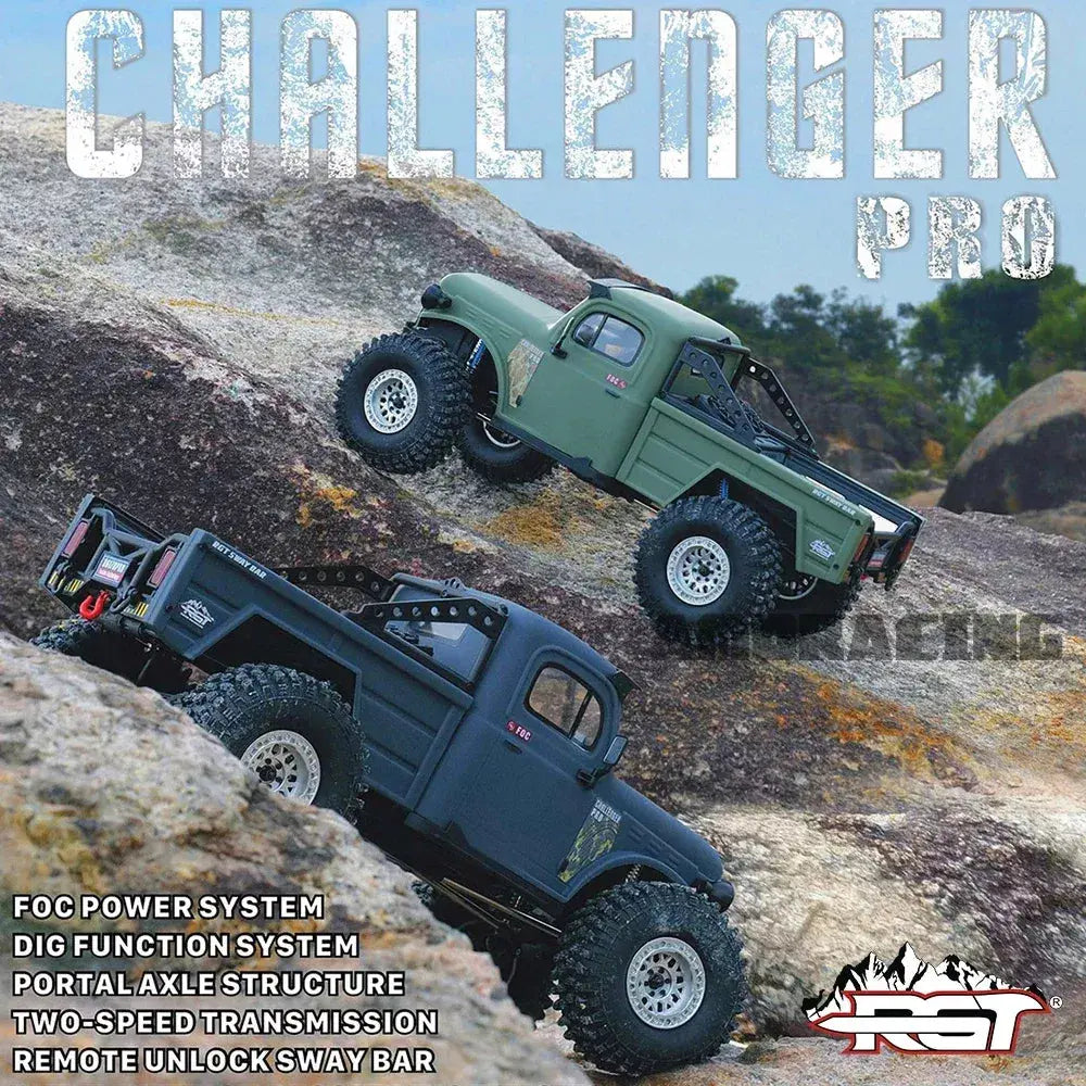 RGT EX86170 PRO Challenger Upgraded version RC Car 1/10 4WD Brushless Rock Crawler Off-Road Truck Two Speed DIG Portal Axle - FUNYAT