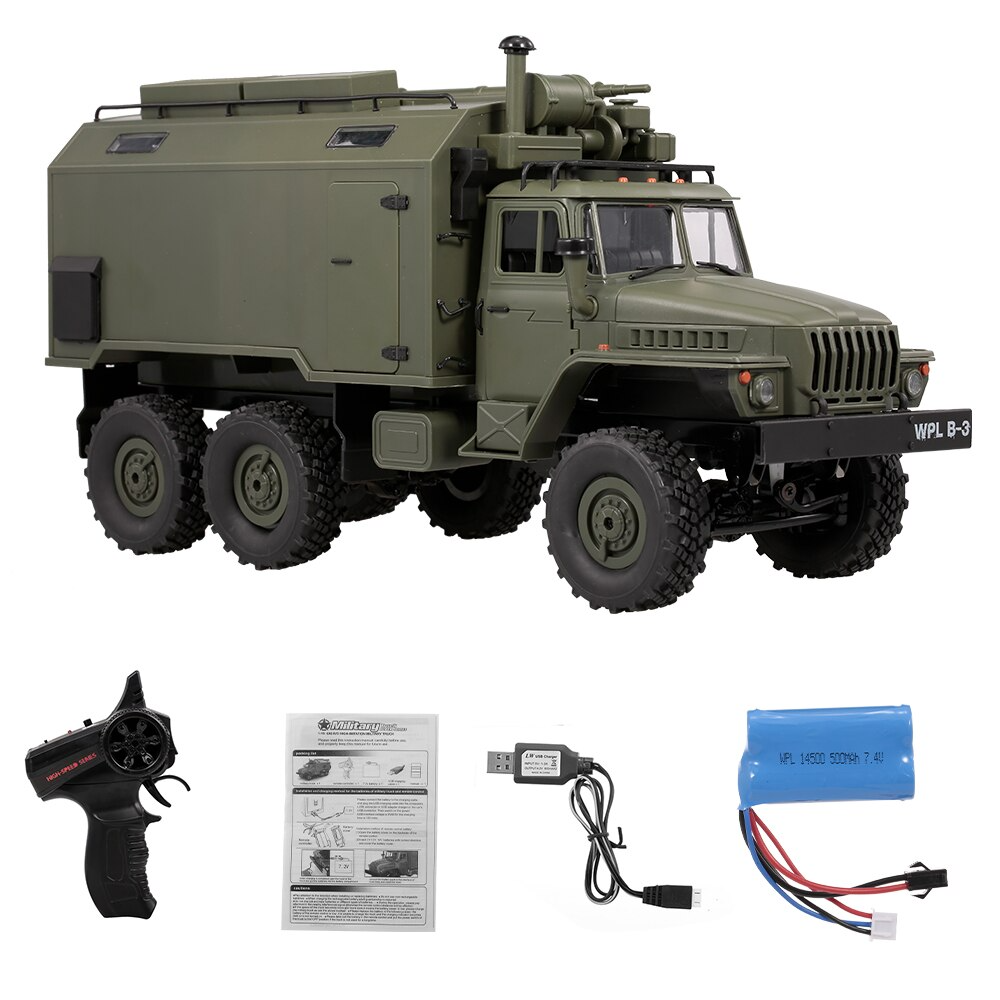 Rc Car Military Truck WPL B36 Ural 1/16 2.4G 6WD Rock Crawler Command Communication Vehicle RTR Toy
