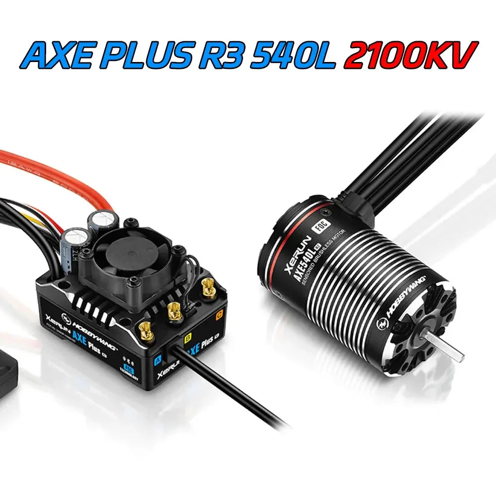 Hobbywing XeRun AXE Plus R3 135A ESC & Brushless Motor for 1/10 RC Crawler – FOC System Waterproof AXE Plus R3 ESC + 540L-2100KV Combo - RC Crawler Parts | FUNYAT
