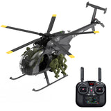 YUXIANG F118S MH-6 Little Bird 1/16 Scale RC Military Helicopter Black GPS FPV RTF