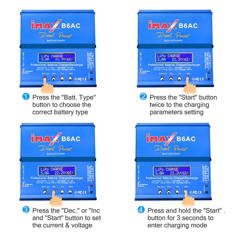 SKYRC MAX B6AC 80W Balance Battery Charger B6 AC 6A with Digital LCD Screen Li-ion LiFe Nimh Nicd PB Lipo Battery Discharger