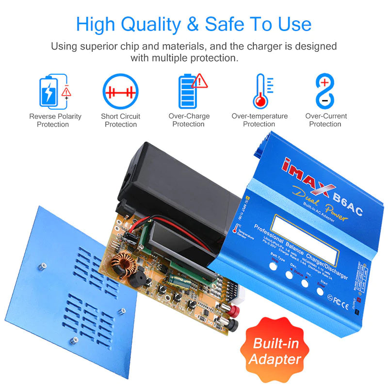 SKYRC MAX B6AC 80W Balance Battery Charger B6 AC 6A with Digital LCD Screen Li-ion LiFe Nimh Nicd PB Lipo Battery Discharger