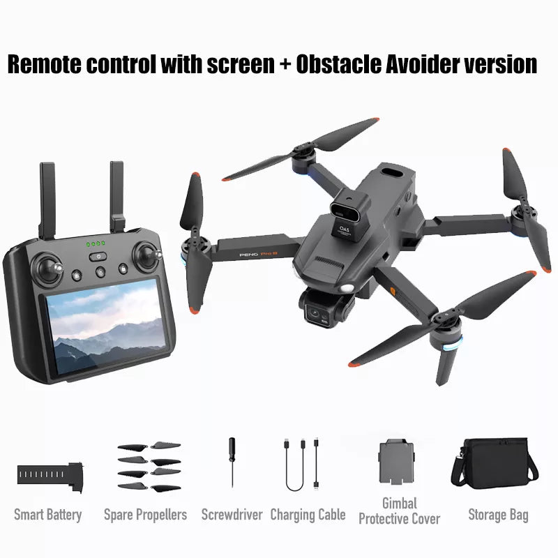 SMRC S810 PRO 8K Drone with Screen Remote Control 3-Axis Gimbal EIS Camera Intelligent Obstacle Avoidance 5G GPS Quadcopter