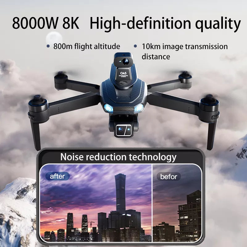 SMRC S840 PRO Carbon Fiber 8K Drone 3-Axis Gimbal EIS Camera Intelligent Obstacle Avoidance 5G GPS Quadcopter with Screen Remote Control