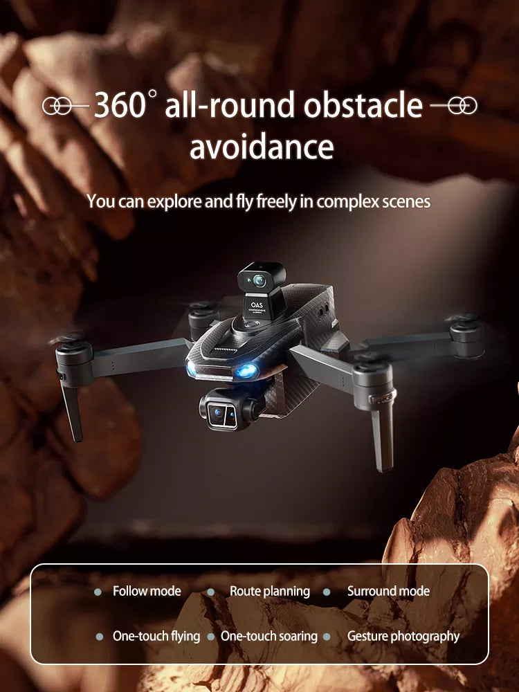 SMRC S840 PRO Carbon Fiber 8K Drone 3-Axis Gimbal EIS Camera Intelligent Obstacle Avoidance 5G GPS Quadcopter with Screen Remote Control