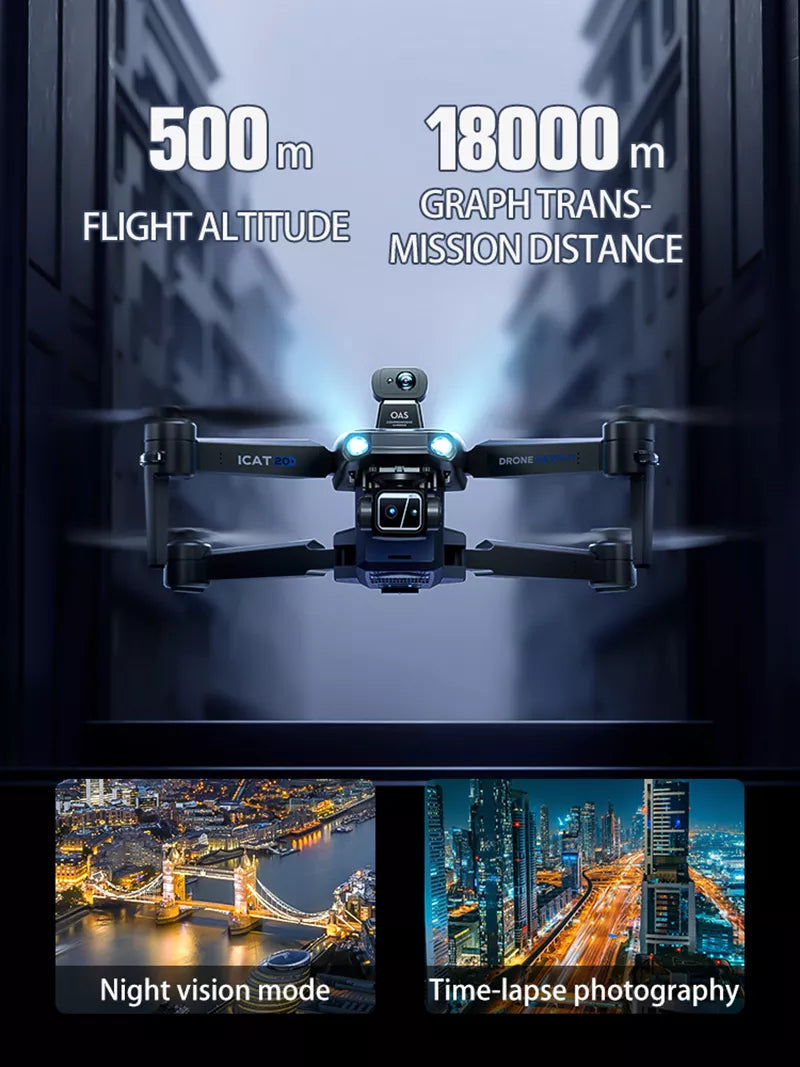 SMRC S840 PRO Titanium Blue 8K Drone 3-Axis Gimbal EIS Camera Intelligent Obstacle Avoidance 5G GPS Quadcopter with Screen Remote Control - FUNYAT