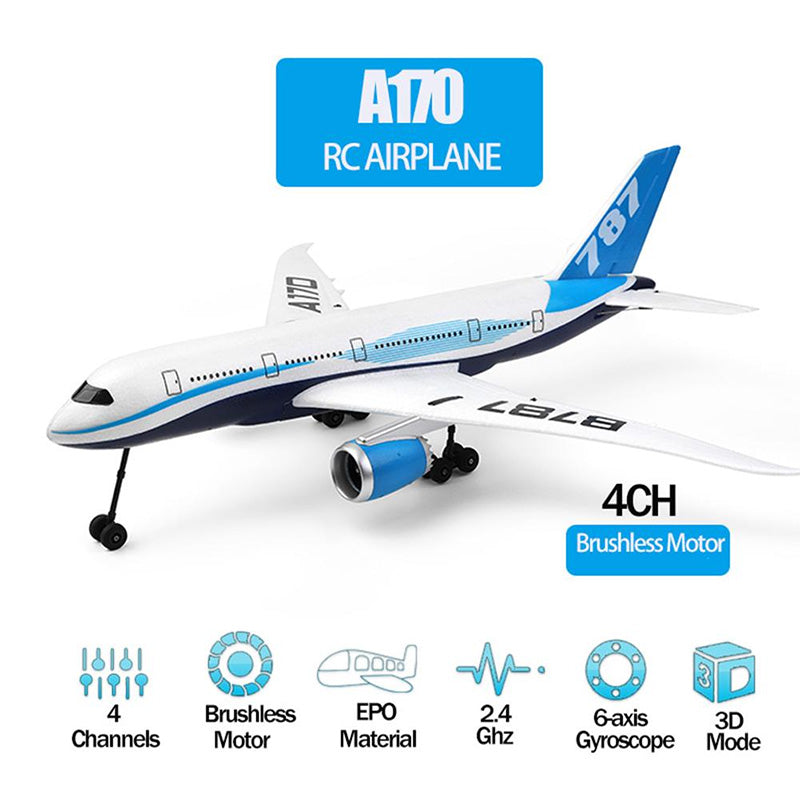 WLtoys XK A170 B787 RC Airplane 4CH 3D/6G 3-axis/6-axis/one-key Surround Gyroscope Brushless EPO Fixed Wing Plane