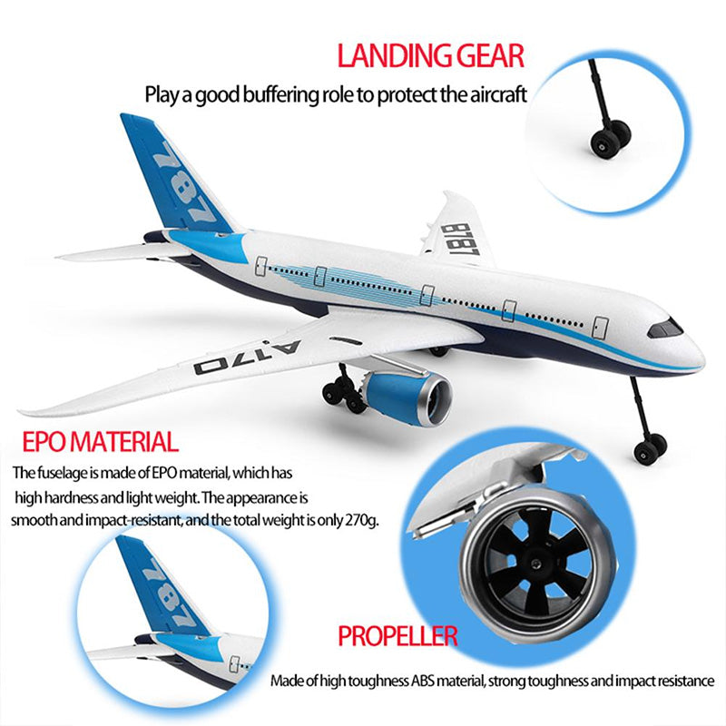 WLtoys XK A170 B787 RC Airplane 4CH 3D/6G 3-axis/6-axis/one-key Surround Gyroscope Brushless EPO Fixed Wing Plane