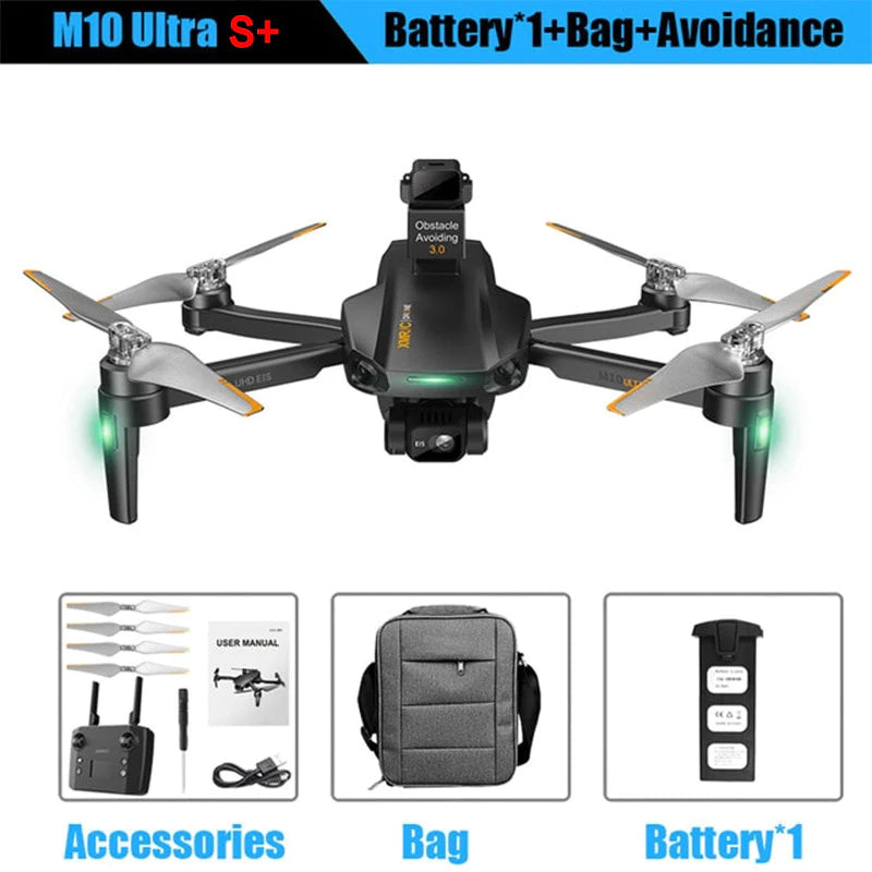 XMR/C M10 Ultra S+ 4K Drone 3-Axis EIS Gimbal 360° Obstacle Avoidance 5G WIFI GPS 4KM FPV Brushless Quadcopter