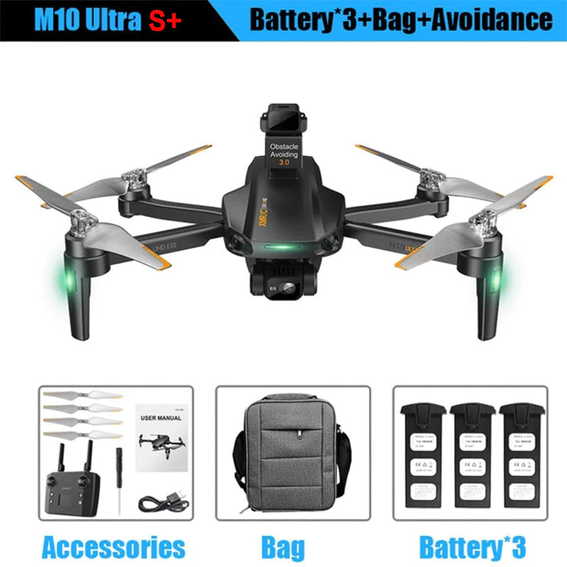 XMR/C M10 Ultra S+ 4K Drone 3-Axis EIS Gimbal 360° Obstacle Avoidance 5G WIFI GPS 4KM FPV Brushless Quadcopter FUNYAT