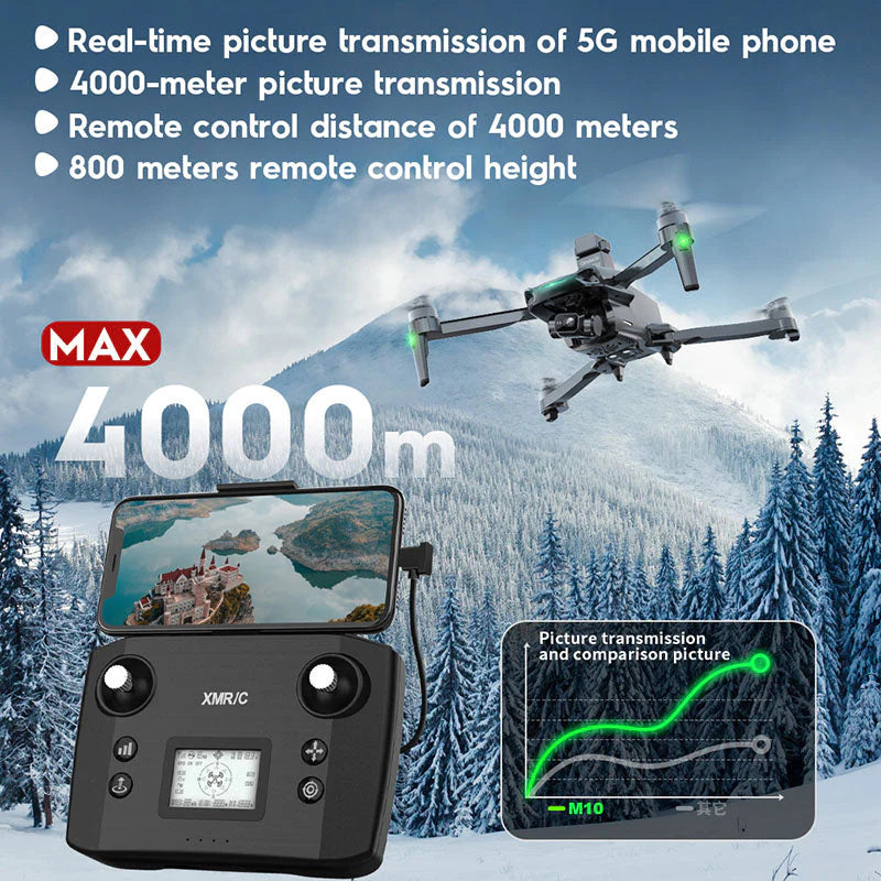 XMR/C M10 Ultra S+ 4K Drone 3-Axis EIS Gimbal 360° Obstacle Avoidance 5G WIFI GPS 4KM FPV Brushless Quadcopter FUNYAT