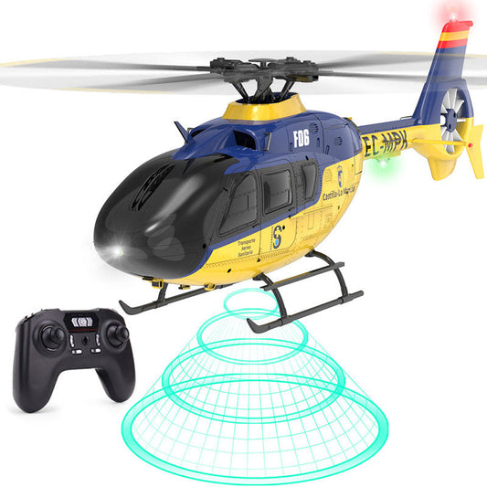 YXZNRC F06 EC135 2.4G 6CH RC Helicopter RTF Direct Drive Dual Brushless One Key 3D Roll Flybarless Helicopter Toy