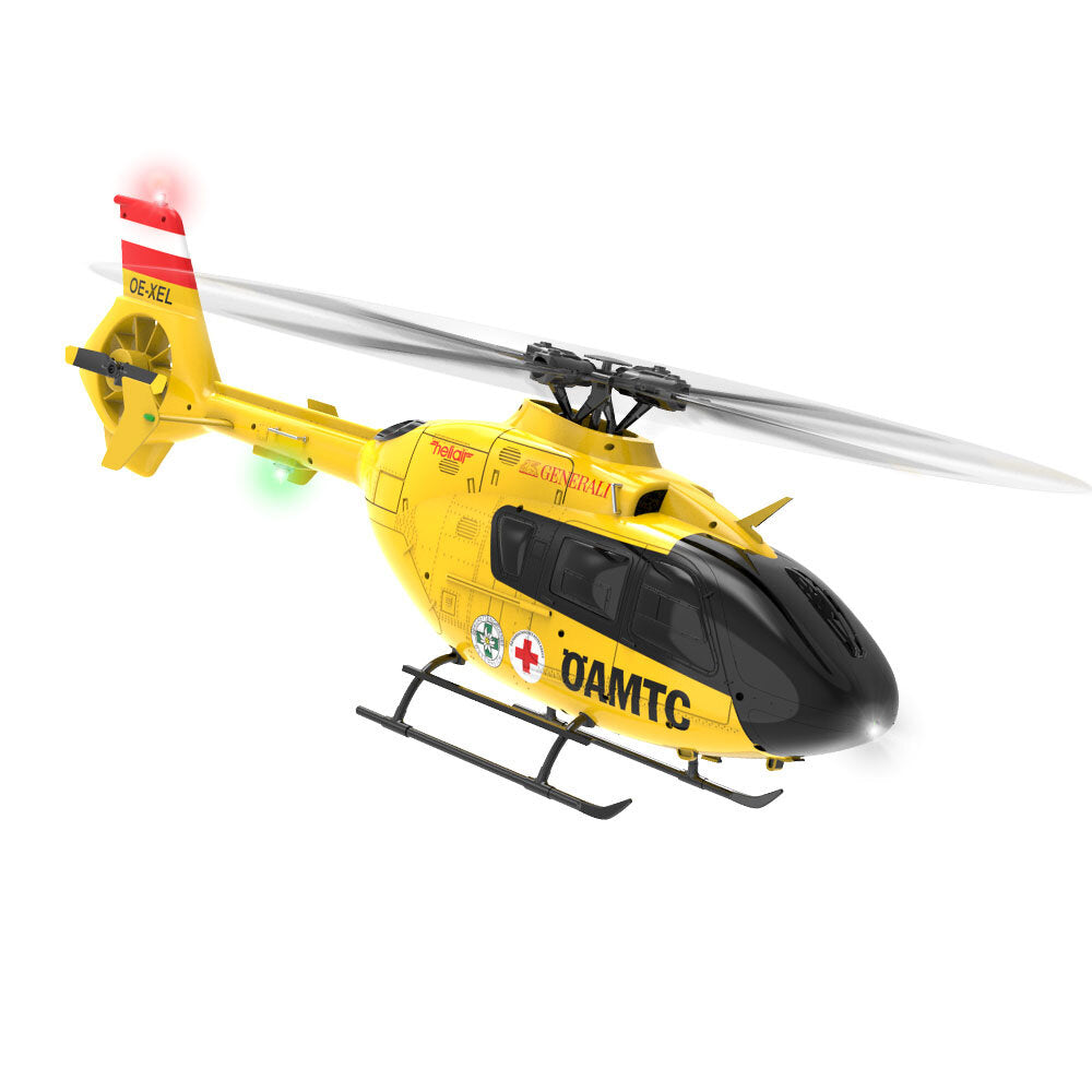 YXZNRC F06 RC Helicopter 1:36 Scale EC-135 2.4G 6-Channel Direct-Drive Brushless 3D Aerobatic Aircraft Model