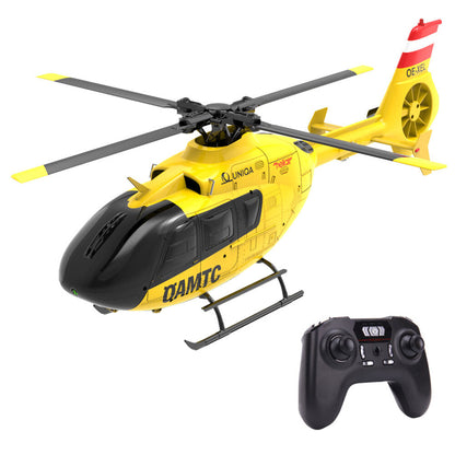 YXZNRC F06 RC Helicopter 1:36 Scale EC-135 2.4G 6-Channel Direct-Drive Brushless 3D Aerobatic Aircraft Model