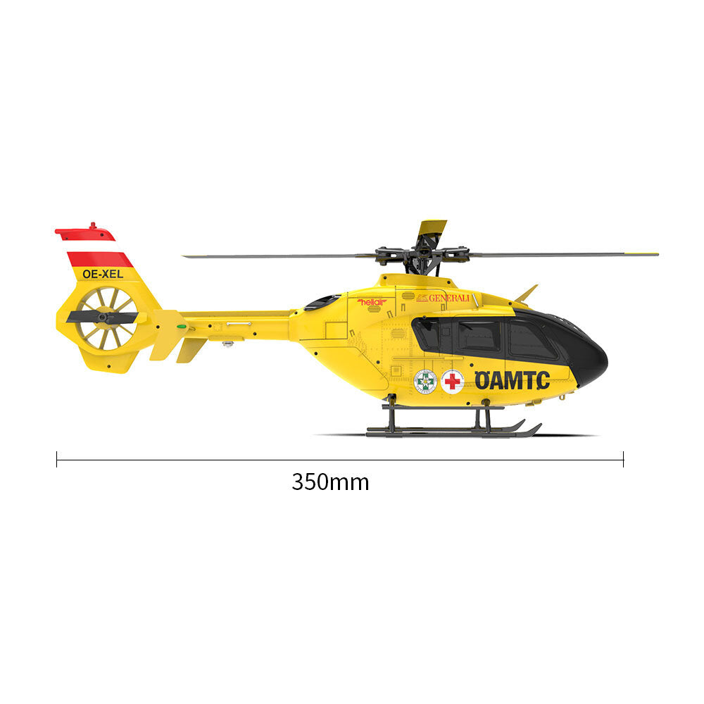 YXZNRC F06 RC Helicopter 1:36 Scale EC-135 2.4G 6-Channel Direct-Drive Brushless 3D Aerobatic Aircraft Model