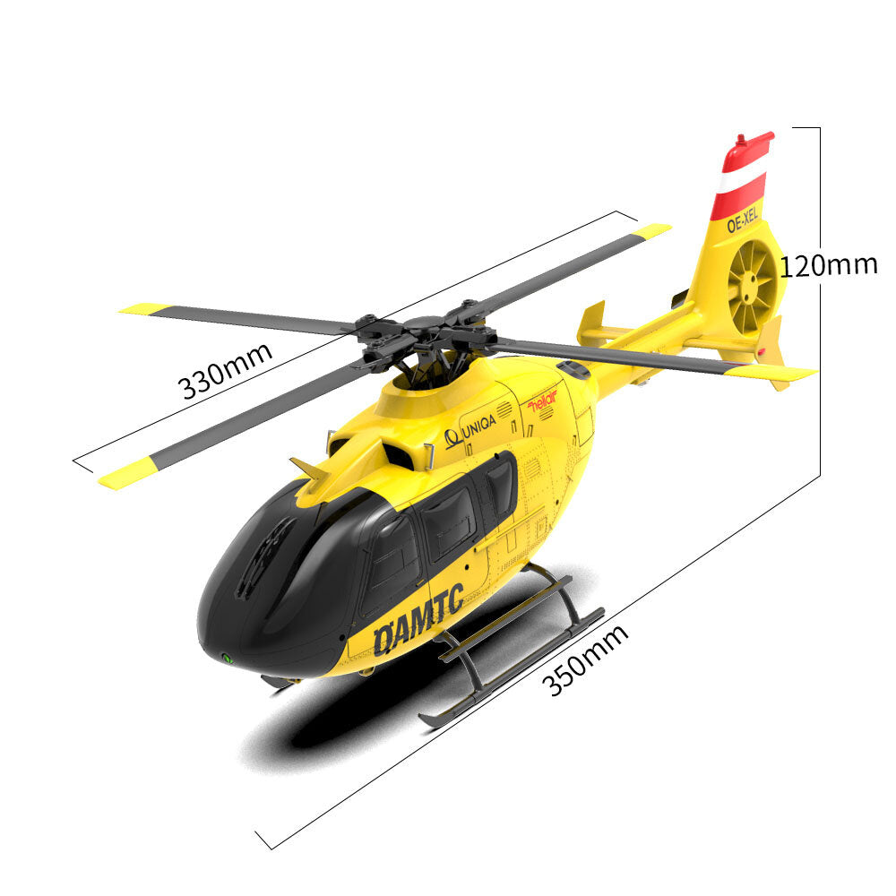 YXZNRC F06 RC Helicopter 1:36 Scale EC-135 2.4G 6-Channel Direct-Drive Brushless 3D Aerobatic Aircraft Model