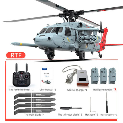 YUXIANG F09-H Naval Eagle 1:47 Scale 6CH GPS Optical Flow 5.8G FPV Dual Brushless Combat RC Helicopter RTF F09-H With Camera 3 Battery - RC Helicopter | FUNYAT