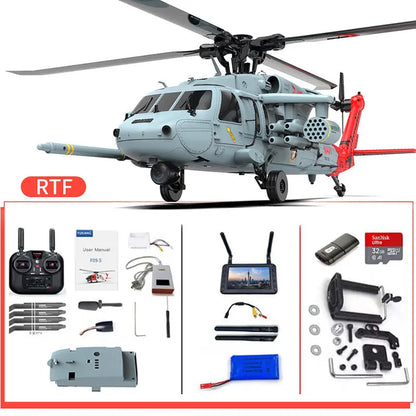 YUXIANG F09-H Naval Eagle 1:47 Scale 6CH GPS Optical Flow 5.8G FPV Dual Brushless Combat RC Helicopter RTF F09-H With Camera FPV Version 1 Battery - RC Helicopter | FUNYAT
