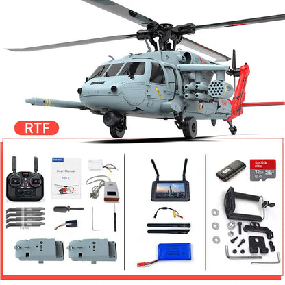 YUXIANG F09-H Naval Eagle 1:47 Scale 6CH GPS Optical Flow 5.8G FPV Dual Brushless Combat RC Helicopter RTF F09-H With Camera FPV Version 2 Battery - RC Helicopter | FUNYAT