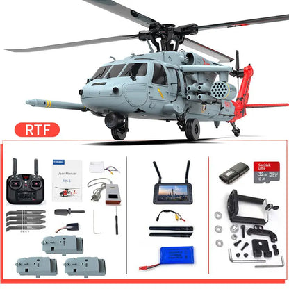 YUXIANG F09-H Naval Eagle 1:47 Scale 6CH GPS Optical Flow 5.8G FPV Dual Brushless Combat RC Helicopter RTF F09-H With Camera FPV Version 3 Battery - RC Helicopter | FUNYAT