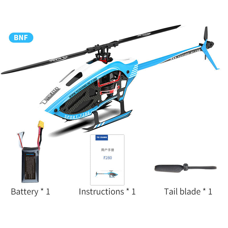 YXZNRC F280 RC Helicopter 6-Axis Gyro 3D6G Dual Brushless Direct Drive Motor Flybarless 2.4G 6CH Helicopter