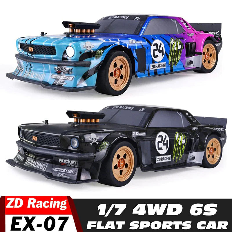 ZD Racing 1/7 EX07 EX-07 4WD RC Car High-Speed 130km/h Professional Flat Drift Sports Car Electric RC Model Toys Gift