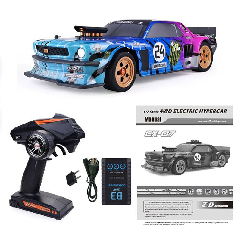 ZD Racing 1/7 EX07 EX-07 4WD RC Car High-Speed 130km/h Professional Flat Drift Sports Car Electric RC Model Toys Gift