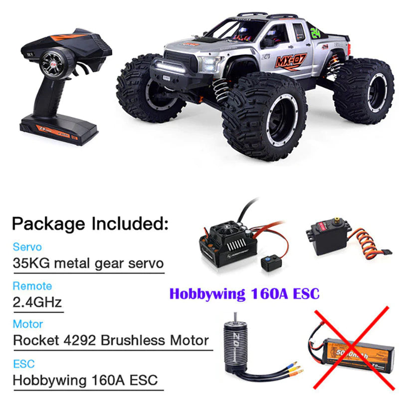 ZD Racing 1/7 MX-07 MX 07 4WD RC Car 8S Brushless Monster Truck Buggy Off-Road High-speed 80km/h RC Racing