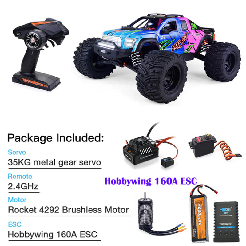 ZD Racing 1/7 MX-07 MX 07 4WD RC Car 8S Brushless Monster Truck Buggy Off-Road High-speed 80km/h RC Racing